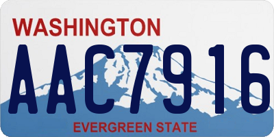 WA license plate AAC7916
