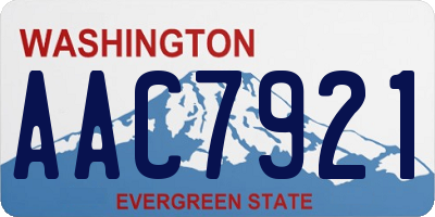 WA license plate AAC7921