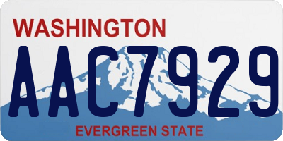 WA license plate AAC7929