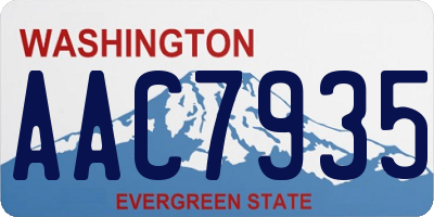 WA license plate AAC7935
