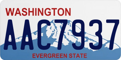 WA license plate AAC7937