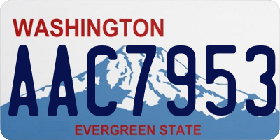 WA license plate AAC7953