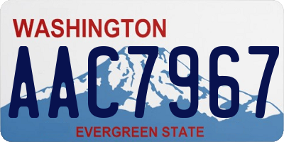 WA license plate AAC7967