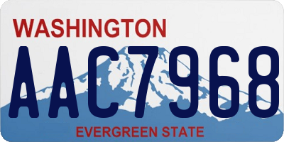 WA license plate AAC7968