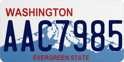 WA license plate AAC7985