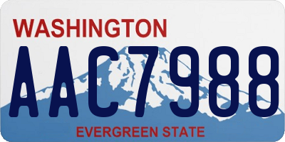 WA license plate AAC7988