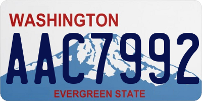 WA license plate AAC7992