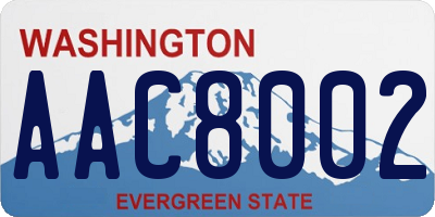 WA license plate AAC8002