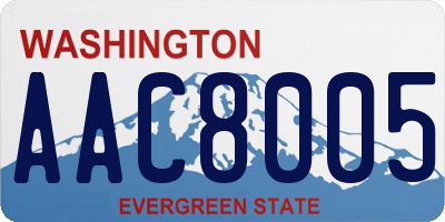 WA license plate AAC8005