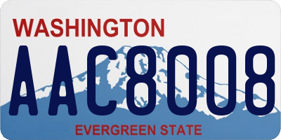 WA license plate AAC8008