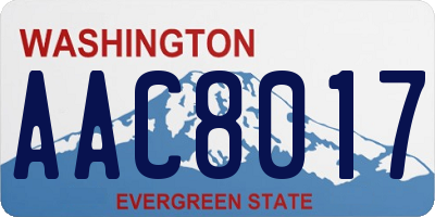 WA license plate AAC8017