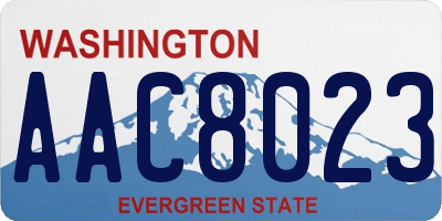WA license plate AAC8023