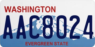 WA license plate AAC8024
