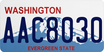 WA license plate AAC8030