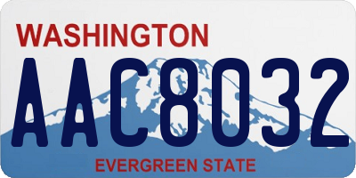 WA license plate AAC8032