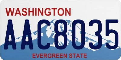 WA license plate AAC8035