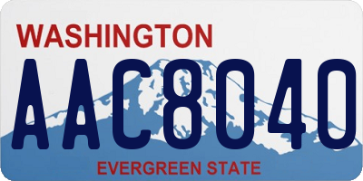 WA license plate AAC8040