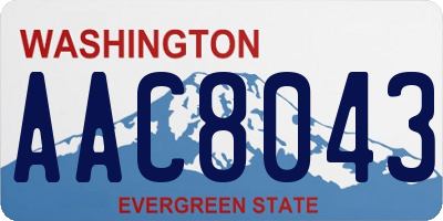 WA license plate AAC8043