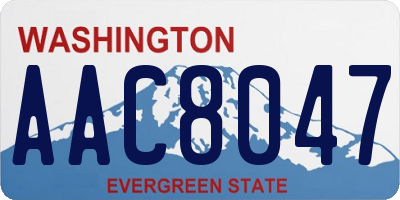 WA license plate AAC8047