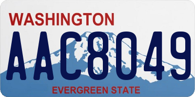 WA license plate AAC8049