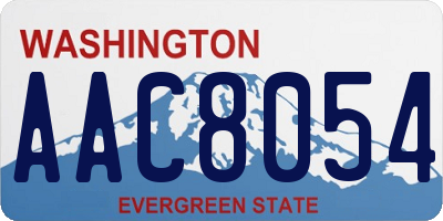 WA license plate AAC8054