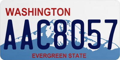 WA license plate AAC8057
