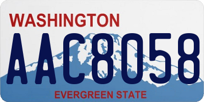 WA license plate AAC8058