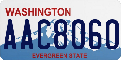 WA license plate AAC8060