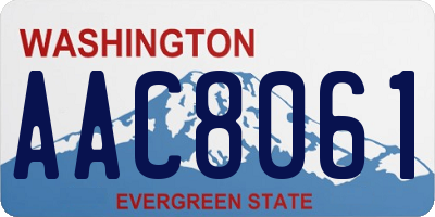 WA license plate AAC8061