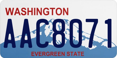 WA license plate AAC8071