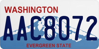 WA license plate AAC8072