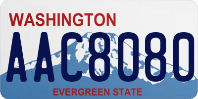 WA license plate AAC8080