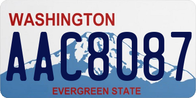 WA license plate AAC8087
