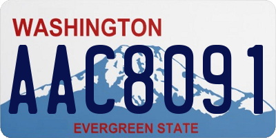 WA license plate AAC8091