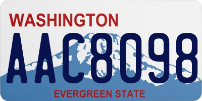 WA license plate AAC8098