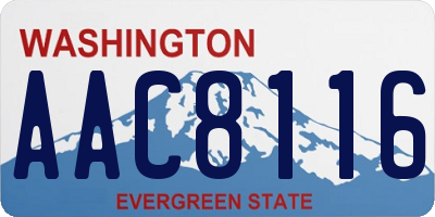 WA license plate AAC8116