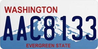 WA license plate AAC8133
