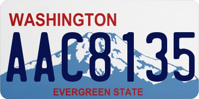 WA license plate AAC8135