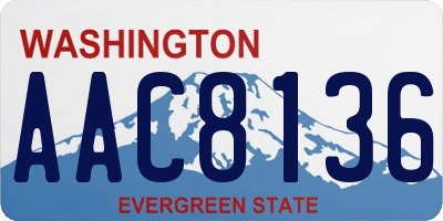 WA license plate AAC8136