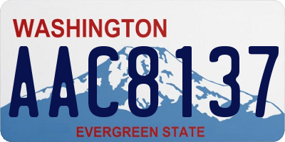 WA license plate AAC8137