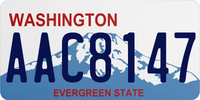 WA license plate AAC8147