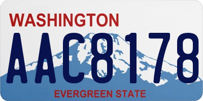 WA license plate AAC8178