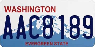 WA license plate AAC8189