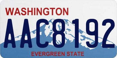 WA license plate AAC8192