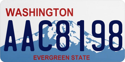 WA license plate AAC8198