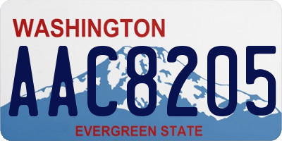 WA license plate AAC8205