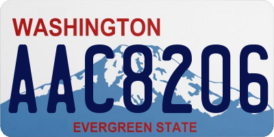WA license plate AAC8206
