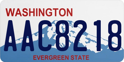 WA license plate AAC8218