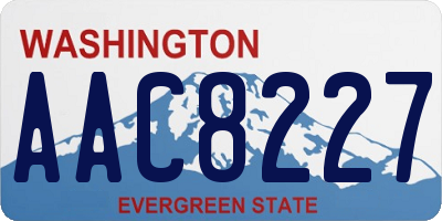 WA license plate AAC8227
