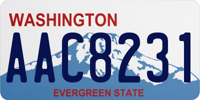 WA license plate AAC8231
